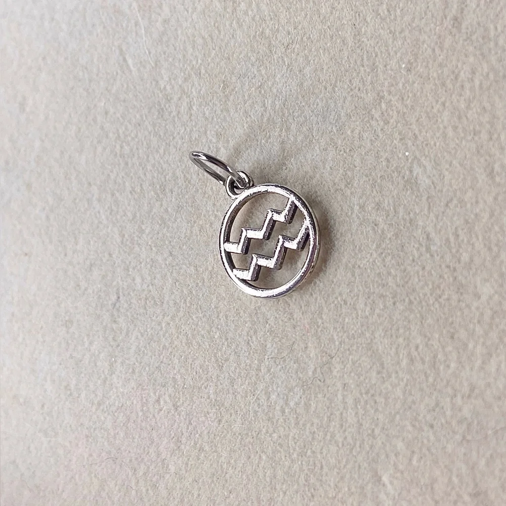 Silver Aquarius Zodiac Charm